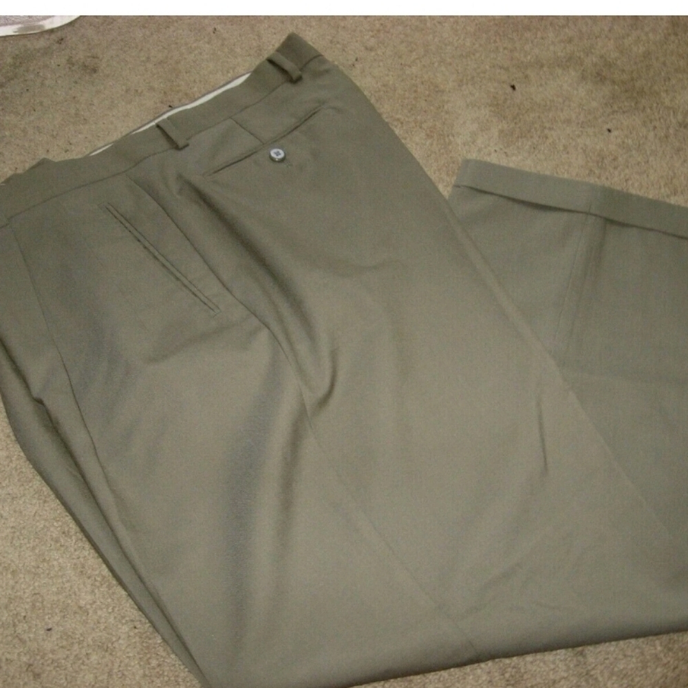 Men's Brown/Green Trousers - 38 X 32 - Louis Raphael Rosso